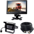 Vehicle Backup Camera and 9 inch Screen Monitor Kit + IR Night Vision Reverse Rear View Parking Camera System with 4 Pin 15m Cable for Bus RV Truck Trailer Camper Motorhome