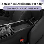LUWU 2025 2026 Prius Center Console Organizer for 2023 2024 2025 2026 Toyota Prius LE/XLE/Limited/Nightshade Accessories Armrest Console Storage Box Glove Organizer Tray ABS Material (Black)