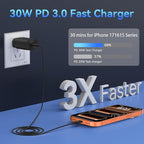 Phone 17 16 15 Charger Fast Charging,30W USB C Phone 17 16 15 Pro Max Charger Block &10FT Long Type C Cable Cord for i.Phone 17/Air/17 Pro/17 Pro Max/16/16 Plus/16 Pro/16 Pro Max/15/15 Pro Max,Black