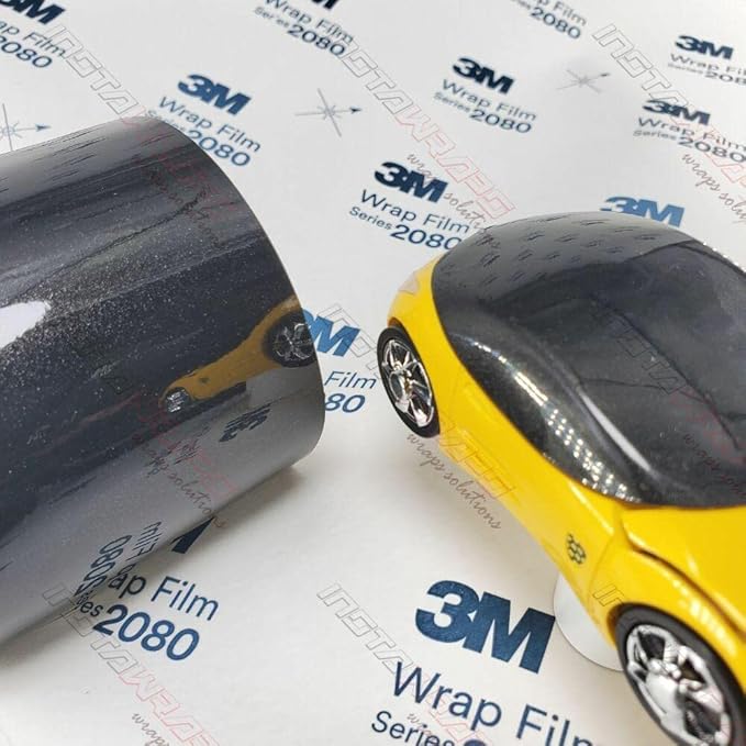 3M Car Wrap Roll 2080 Gloss Black Metallic | G212 | (5ft x 50ft (250 Sq/ft)) | Automotive Vinyl Wrap for Cars - Car Interior Wrap & Exterior | w/Free Instawraps Pro Glove