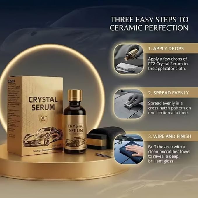 Graphene Ceramic Coating for Cars – 9H Hardness, 10+ Years Protection, Hydrophobic & Scratch Resistant, Long-Lasting Shine & Easy Maintenance (3 Pcs)