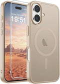 SUPFINE Magnetic for iPhone 17 Case (Compatible with MagSafe)(Military Grade Drop Protection) Translucent Matte Shockproof with Anti-Fingerprint Phone Cover,Desert Gold