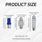 24PCS LED Interior Car Lights, Interior Car Lights Dome Light Set T10 31 mm 42 mm Replacement Bulbs for Top Map Dome Tail Cab Lights and License Plate Courtesy Lights Accessories (Blue)