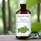 Majestic Pure Essential Oil with Glass Dropper - 100% Pure and Natural - Essential Oils for Diffuser, Aromatherapy, Soap and Candle Making, Thyme Essential Oil, Thyme Oil, 4 Fl Oz