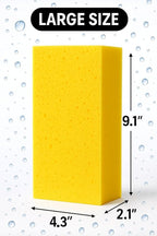 2-Pack Car Wash Sponges - Large Sponges, Extra Thick for All-Purpose Cleaning, Non-Scratch, Ideal for Vehicle Washing, Equipment Cleaning, Boat Cleaning, Rectangle