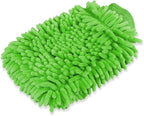 House Cleaning and Car Wash Mitts, Home Dusting Microfiber Gloves, Washing Clean Polish Faster (2-Pack, Green/Blue)