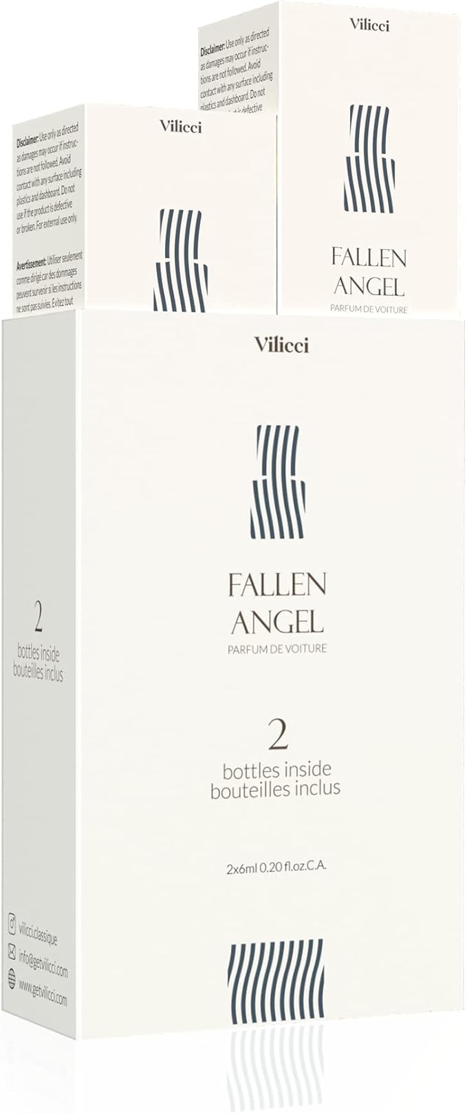 Vilicci Car Air Freshener | Luxurious Auto Perfume | Premium Hanging Air Freshener | Long Lasting Fragrance for Auto and Home | 1 Bottle of Car Scent (2 Count (Pack of 1), Fallen Angel)
