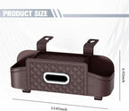 Car Backseat Organizer, 4-in-1 Multifunctional Vehicle Seat Back Tissue Box with Cup Holder & Hook, Automotive Backseat Hanging Storage Box for Bag Phone Drink, Universal for Vehicles (Brown)