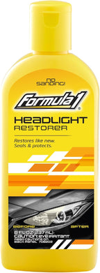 Formula 1 Headlight Restorer & Sealant – One Step Polish to Clean & Renew Yellowed Headlights, Windscreens, or Exterior Plastics (8 oz.)