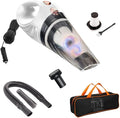 White Handheld Portable Car Vacuum Cleaner, 120W 12V Corded Vacuum, Copper Feature, Car Interior Detailing, Compact Auto Vacuum, Powerful Car Cleaning Kit, Travel Essentials, Car Accessories
