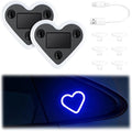 iFunyLED Car LED Interior Lights, Heart-Shaped Ambient Light for Windows, 5 Lighting Modes, Charging Through Type-c and Solar Energy, Car Decorations for Women Men, Pack of 2, (Blue)
