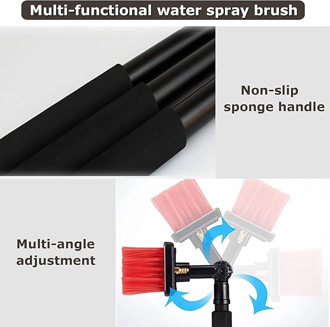 Water Fed Pole Kit - Telescopic Window Cleaning Brush & Extension Pole Set for Efficient Outdoor Washing Solar Panel Care and Vehicle Detailing Solutions