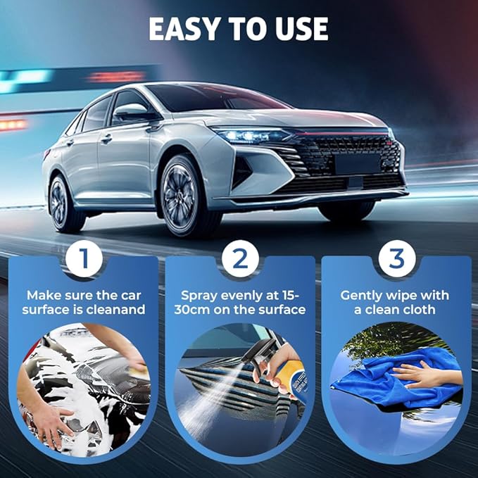 Advanced Car Quick-acting Coating Agent Spray, 2025 New Quick Effect Coating Agent Spray for Car, Cars Scratch Wax Polish Waterless Wash, Multi Functional Coating Renewal Agent Sprays (1Pcs)