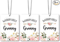 Granny Grandma Gifts Car Air Freshener Accessories 3pcs,World's Best Gifts for Granmda Christmas, Pink Flower Rustic Hanging Scent Lavender Fragrance Card for Women Closet Bathroom Home Decor