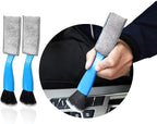 Ziciner 2 PCS Double Head Brush for Car Clean, Soft Auto Interior Duster Detailing Brushes, Universal Vehicle Dashboard Screen, Air Vents, Computer etc Cleaning Tool Accessories (Blue)