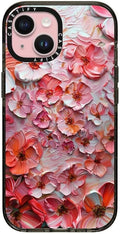 CASETiFY Impact iPhone 15 Case [4X Military Grade Drop Tested / 8.2ft Drop Protection/Compatible with Magsafe] - Barcelona Flower Rose Garden - Clear Black