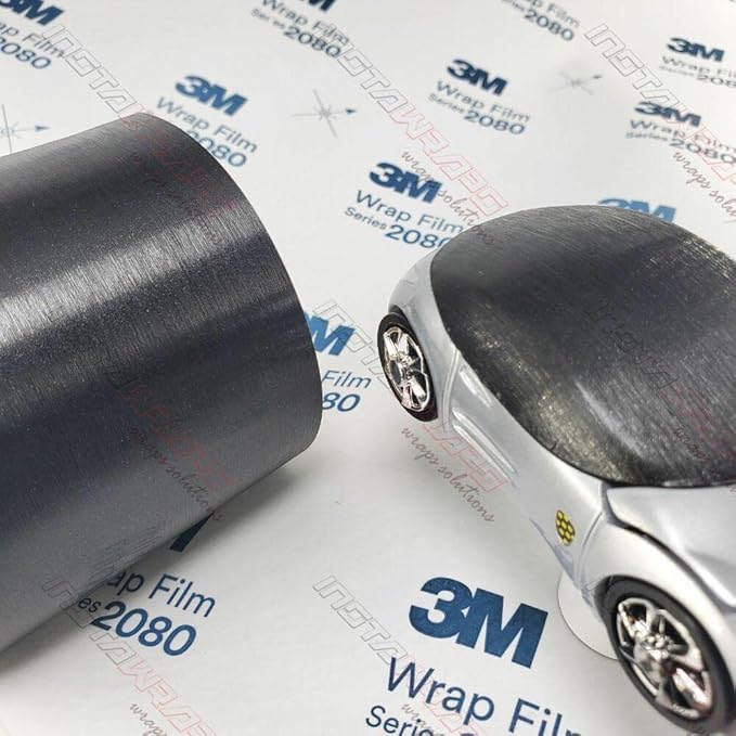 3M Car Wrap Roll 2080 Brushed Black Metallic | BR212 | (5ft x 40ft (200 Sq/ft)) | Automotive Vinyl Wrap for Cars - Car Interior Wrap & Exterior | w/Free Instawraps Pro Glove