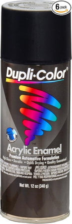 Dupli-Color DA1603-6 PK Multi-Purpose Acrylic Enamel Spray Paint- Semi-Gloss Black - 12 oz. Aerosol Can