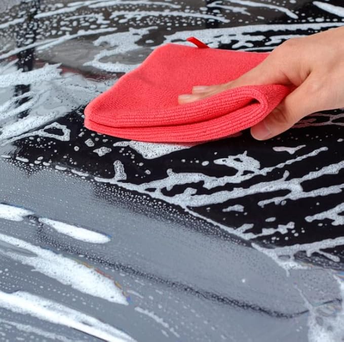 Clay Towel Auto Detailing Scratch Free and Paint Safe fine Grade Clay Bar Cloth for Car Detailing, Polishing and Removing Paint Contaminants (Red Mesh)