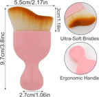 Car Detailing Brush, Soft Bristle Cleaning Brush, Scratch-Free Auto Duster Tool for Dashboard, Air Vents, Leather & Interior Cleaning (Pink&Brown with Cap)