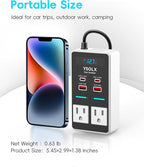 YSOLX 300W 12V to 110V Car Power Inverter, with Dual USB-A 24W and USB-C 65W, Dual AC Car Plug Adapter Outlet and Equipped with a Display Screen.Suitable for car Trips, Camping,Charging laptops