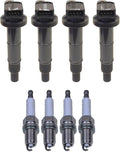 Replacement 4 Ignition Coils and 4 Iridium Long Life Spark Plugs .044 Kit For 2.0L 2.4L Mechanics Choice for Pontiac
