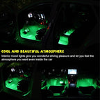 Car LED Strip Light, 48 LEDs RGB Neon Interior Atmosphere Lights, 12V Under Dash Ambient Night Light, Cigarette Lighter Auto Interior Decorative Lamp, Car Accessories (Green)