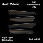 ORACLE Lighting 3150-020 Set of 2 Front and 2 Rear Tinted Lens LED Concept Sidemarkers Compatible with 2005 2013 C6 Corvette - Easy Installation - Waterproof