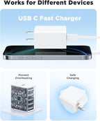 45W iPhone 17 Air 16 15 Pro Max Charger Fast Charging 6FT/10 FT/10FT,Super Fast USB C Charger Block with Extra Long Type C Charger Cable,PD Quick Adapter 3.0 for iPhone 17 16 15/17 16e 15Pro/16 Plus