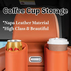 2-Pack Cup Holders for Car Seat Back Premium Nappa Leather Organizer with Drink Holders Easy Install for Families & Road Trips (Black)