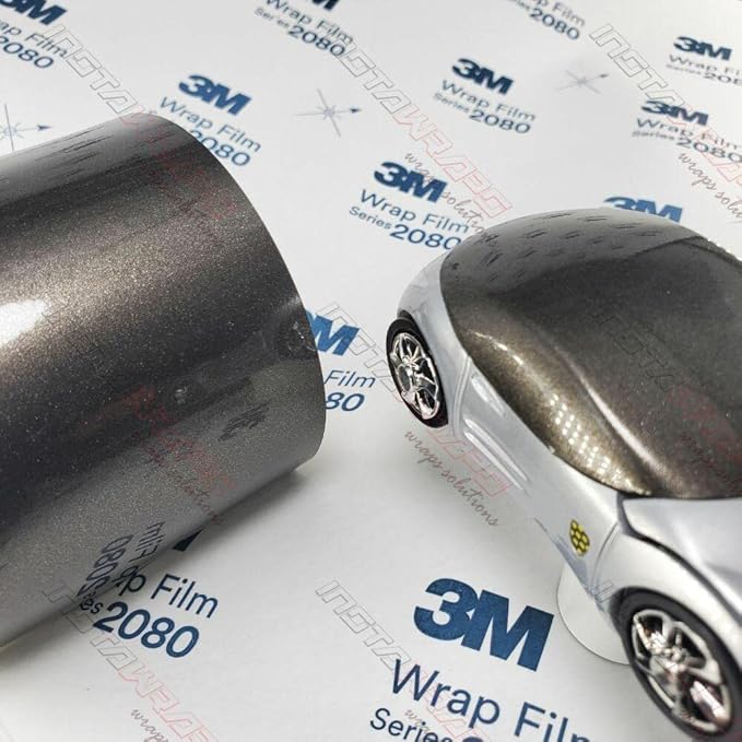 3M Car Wrap Roll 2080 Gloss Charcoal Metallic | G211 | (5ft x 10ft (50 Sq/ft)) | Automotive Vinyl Wrap for Cars - Car Interior Wrap & Exterior | w/Free Instawraps Pro Glove