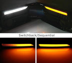 iJDMTOY White/Amber Dynamic Sequential Flash Switchback LED Daytime Running Lights Non-Fog Version Bezels Compatible with 2018-2021 Subaru WRX/WRX STI