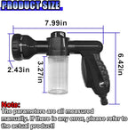 High Pressure Car Wash Foam Gun, 8 Way Spray Pattern Garden Hose Nozzle with 3.5oz/100cc Soap Dispenser, Adjustable Hose Spray Nozzle for Car Washing, Pet Shower, House Cleaning (Black)
