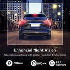 Dash Cam Front Rear Inside, 4K Full HD Dash Camera for Cars, Included 64GB Card, Built-in Wi-Fi, 3” IPS Screen, Night Vision, 170°Wide Angle,Loop Recording, APP Control (3Channel Dashcam+64G)