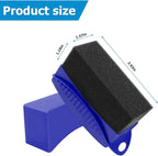 BESULEN 2 Pcs Tire Contour Dressing Applicator, Car Wheel Dressing Shine Sponge with Lid, Polishing Sponge Wax Buffing Pads for Auto, Foam Brush with Cover, Automotive Cleaning Accessories (Blue)