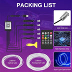 Car LED Interior Strip Lights, TEKSHINNY RGB Car Interior LED Light Wireless APP and Remote Control, 5 in 1 Ambient Lighting Kit with 236 Inches Fiber Optic, EL Wire Lights for Car Inside