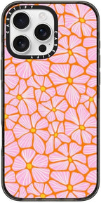 CASETiFY Impact iPhone 16 Pro Max Case [Slim/Compatible with Magsafe / 8.2 ft. 4X Military Grade Drop Protection] - Mosaic Flowers by Sandra Hutter - Clear Black