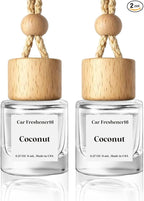 HoogaLife Car Air Freshener Diffuser 2 Pack Hanging Air Freshener Diffuser - Coconut Fragrance Oil Air D iffuser for Car, 45+ Days Long Lasting Fragrance Made in USA (C16)