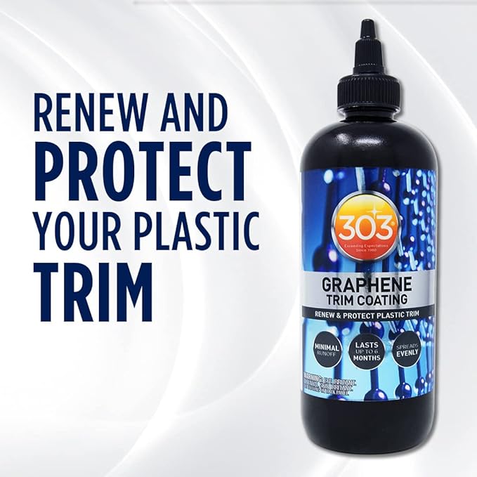 303 Products Graphene Trim Coating – Hydrophobic Graphene Coating – UV Protectant Coating – 6 Months of Protection – Darkens and Renews Plastic Trim – Non-Greasy – 8 Oz (30249)