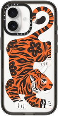 CASETiFY Impact iPhone 17 Case [Slim/Compatible with Magsafe / 8.2 ft. 4X Military Grade Drop Protection] - Fierce Tiger - Clear Black