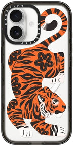 CASETiFY Impact iPhone 17 Case [Slim/Compatible with Magsafe / 8.2 ft. 4X Military Grade Drop Protection] - Fierce Tiger - Clear Black