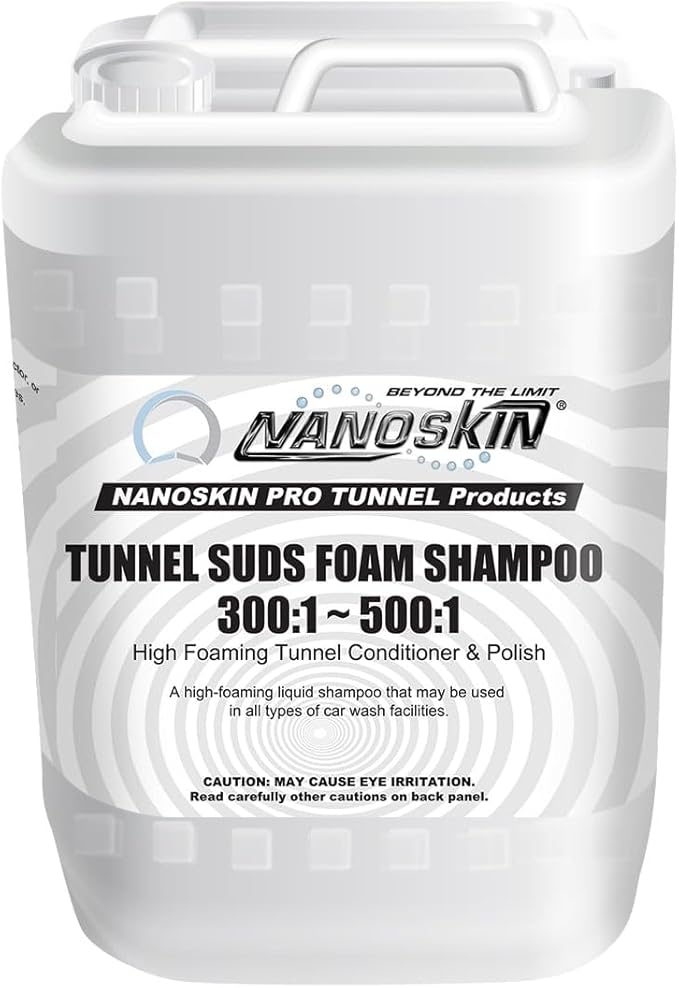 Nanoskin Automatic Car Wash Series TUNNEL SUDS Foaming Shampoo, for Foamer Units, Direct Injection Equipment, Hydrominder Premix (Dilution 300:1~500:1), 5 Gallons