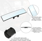 8sanlione Car Rearview Mirrors, Shock Resistant Interior Clip-on Panoramic Rear View Mirror for Car, Wide Viewing Range, 12 inch HD Universal Use for Cars, SUVs, Trucks, Vehicles (White)