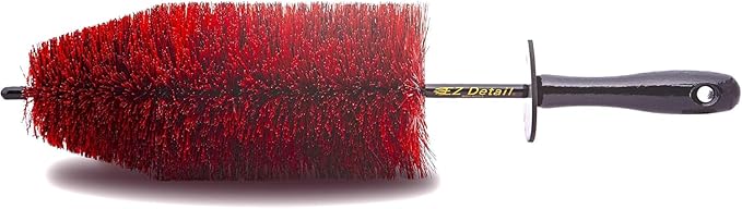 EZ Detail Brush Big - Red - Wheel Rim Cleaner for Cars, Bike, Trucks, Motorcycle, and Other Vehicles. Non-Scratch Auto Detailing Tool, Easily reaches Nook and Crannies