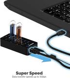 SABRENT 36W 7 Port USB 3.0 Hub with Individual Power Switches and LEDs Includes 36W 12V/3A Power Adapter (HB-BUP7)