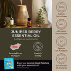 100% Pure Juniper Berry Essential Oil - 0.34 Fl Oz - Juniper Berry Oil for Hair, Skin, Diffuser, Aromatherapy & DIY Candle Making Scent