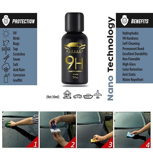 Ceramic Coating for Cars, Mr Fix 9H Nano Sealant for Auto Detailing, Anti Scratch Hydrophobicty High Gloss Paint Protection Pro