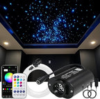 AKEPO 6W Mini Size Twinkle RGBW Fiber Optic Lights, 600pcs 0.03in 9.8ft/3m APP Control Music Activated Fiber Optic Star Ceiling Light Kit for Car Headliner Star and Home