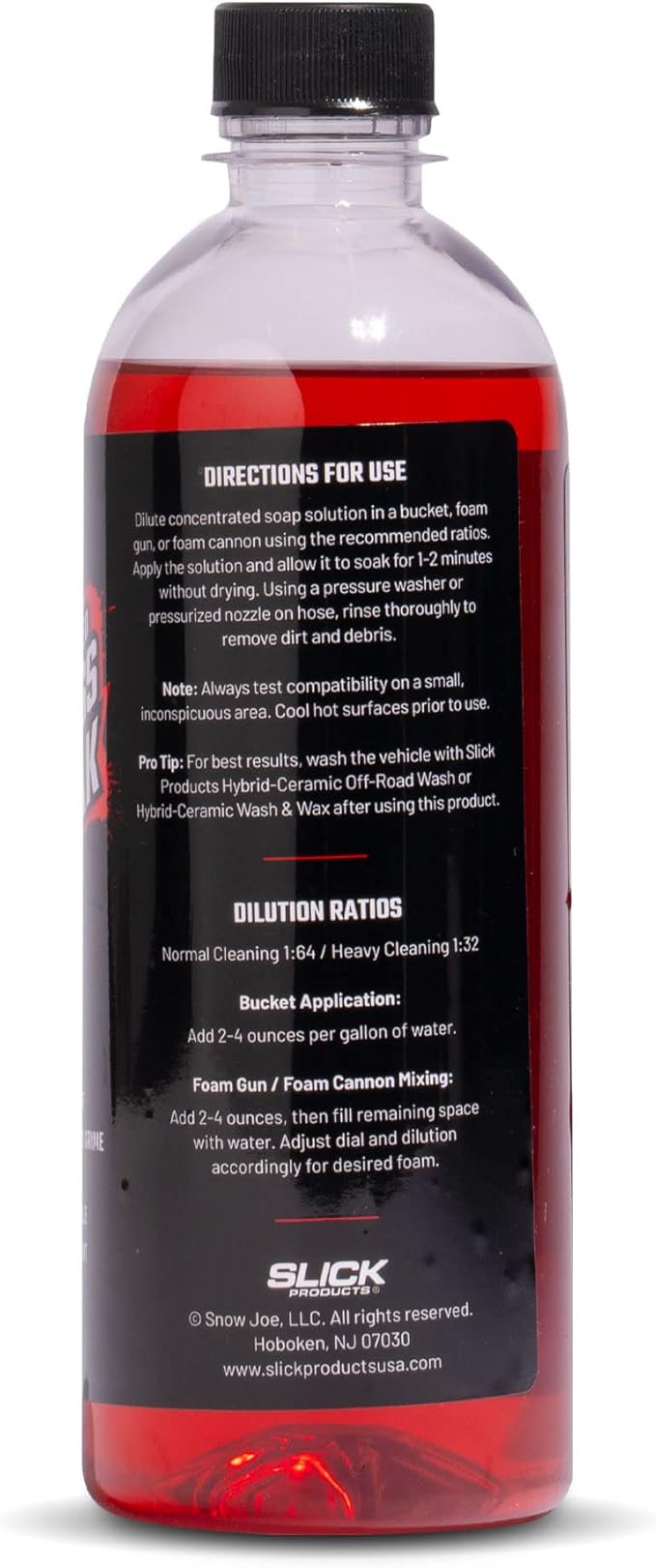 Slick Products Super Concentrated Touchless Pre-Soak, Foaming Prewash Car Soap for Foam Cannon or Foam Gun, Loosens Mud, Dirt, Bugs & Grime, Spray On & Rinse Off, 16 oz.