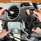6Pcs Car Detailing Brush Set for Cleaning Interior or Exterior, Car Interior Detailing Brush for Air Vents, Wheels and ect, Universal C-ar Dust Bru-sh for Most Vehicles(Color:Black)
